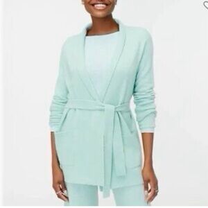 J.Crew extra soft long cardigan wrap sweater aqua mint Spring Easter Size Small